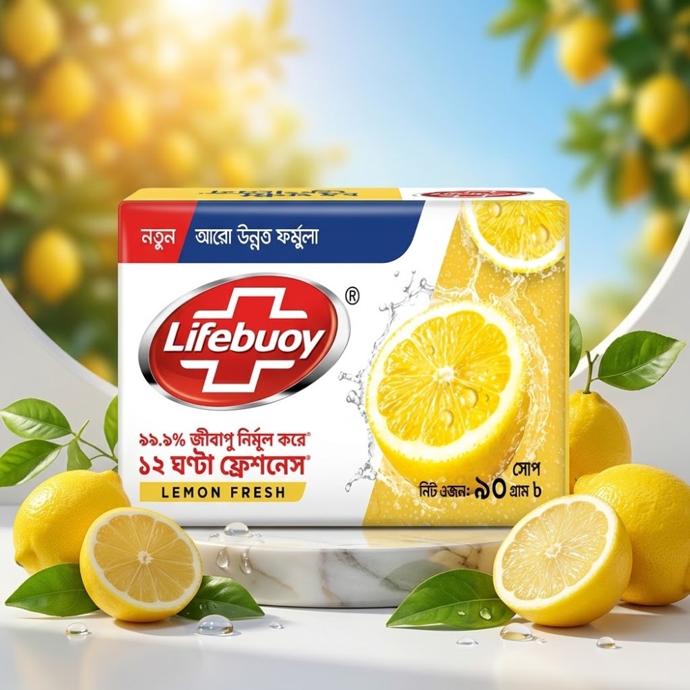 Lifebuoy Skin Cleansing Soap Bar Lemon Fresh 90g